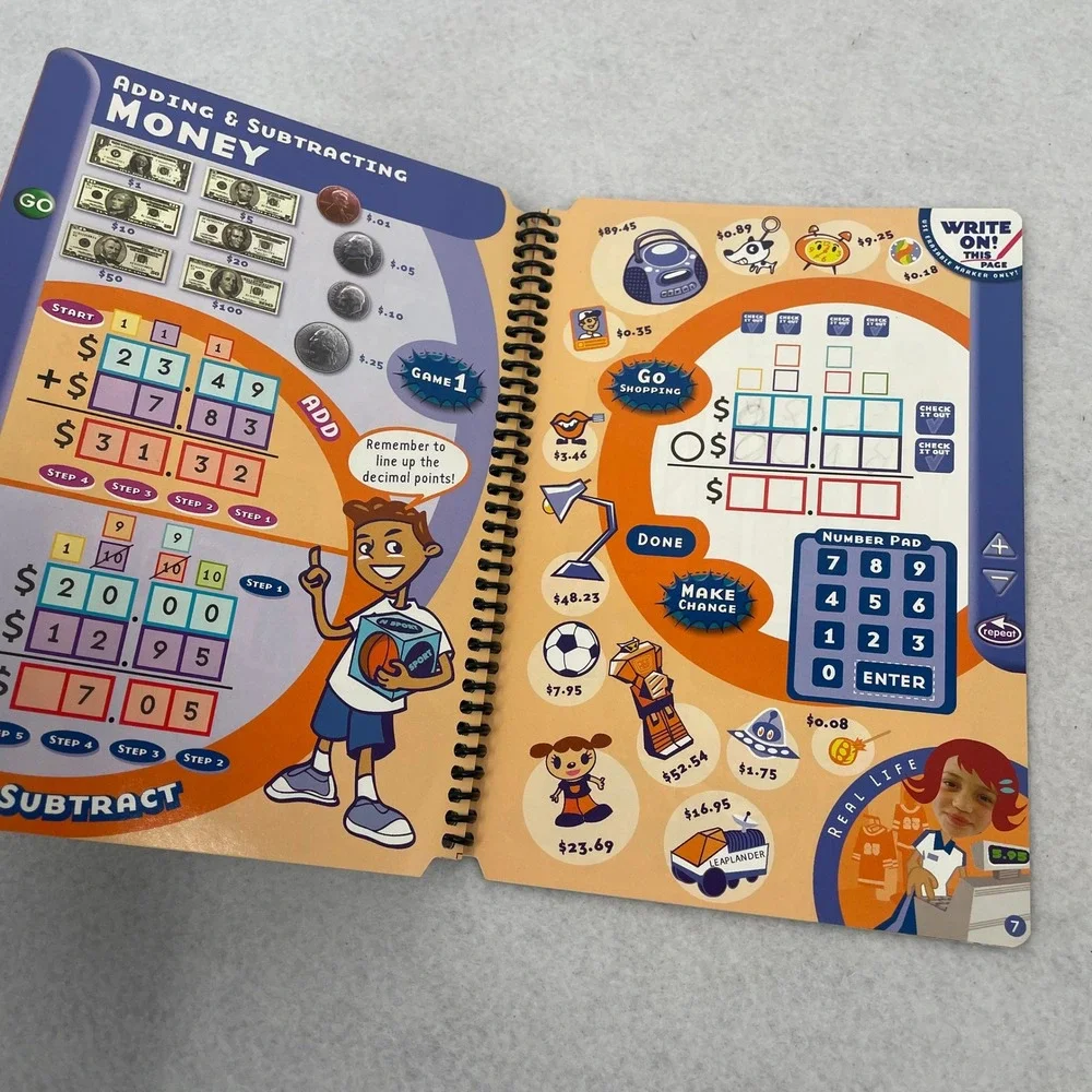 LeapFrog Quantum Pad 3rd Grade Math Book Cartridge‎ Parent Guide FUN-damentals